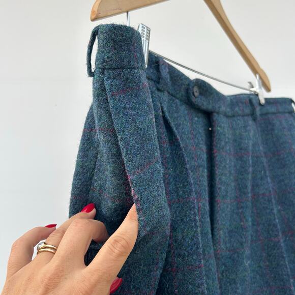 Peter Christian Harris Tweed 3 Piece Suit Marine Blue Plaid 48 Jacket 46/29 Pant - Picture 16 of 16